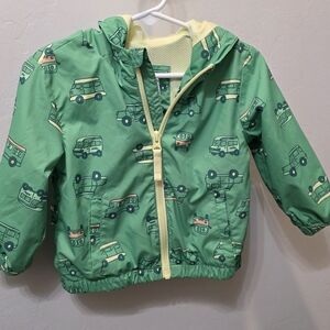 Cat & Jack Green Raincoat with Car Print